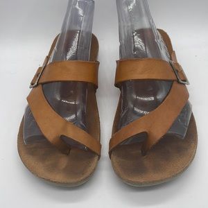 Yokono leather Sandals Tan Sz 6.5 Rubber Sole